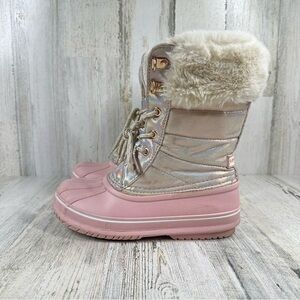 Lugz Pink and Silver Kids Winter Boots